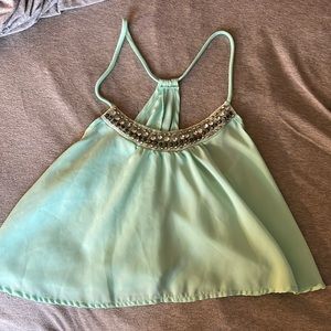 Charolette russe bright blue crop top